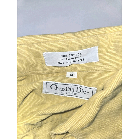 Christian Dior Chemises Butter Yellow Button Up Pocket Shirt Long Sleeve Medium - Picture 9 of 10